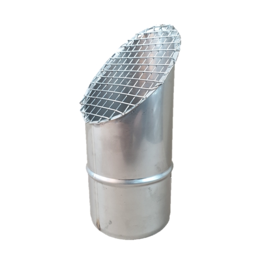 INOX 304 Ø 200 OPZETSTUK 45° + GAASDRAAD