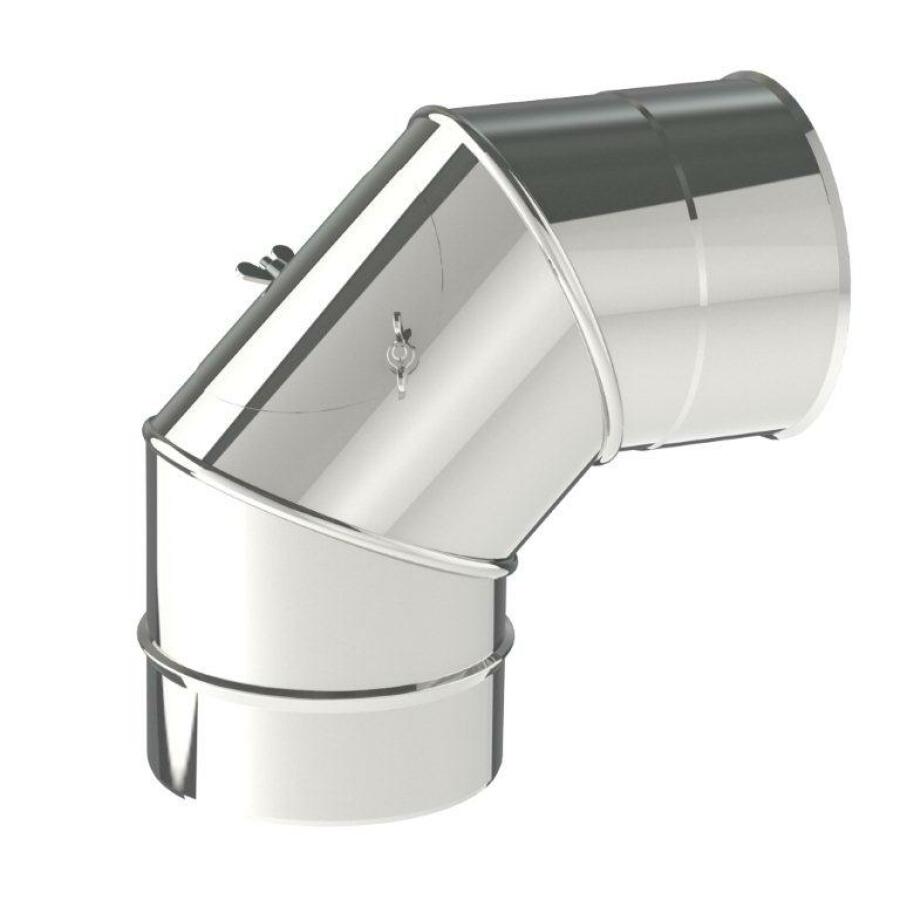 INOX 316 EW BOCHT 90° MET KUISGAT Ø 250