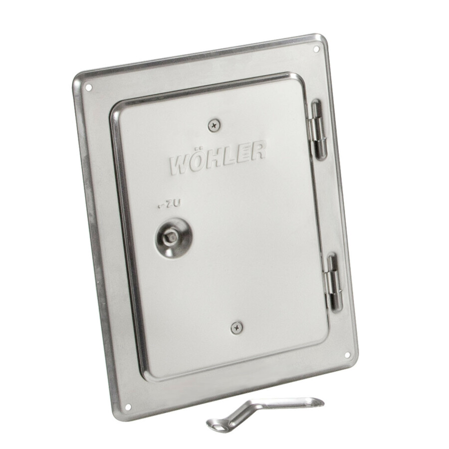 INOX PORTE RAMONAGE 300*300 MM PORTE + CLEF