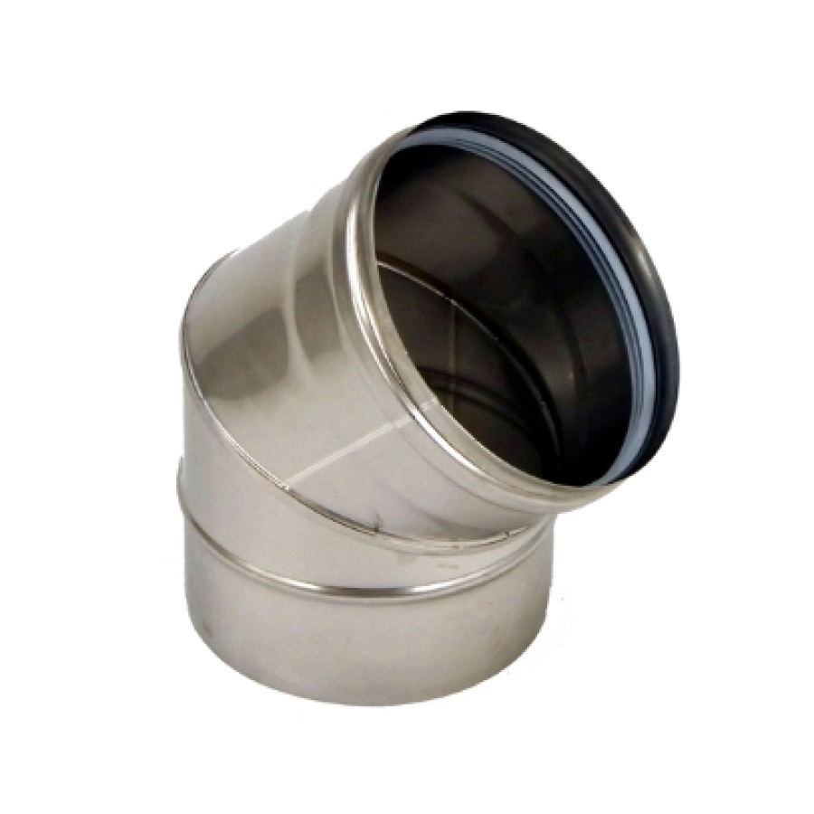 INOX EW 316 + SILICONERING Ø 150 BOCHT 45°