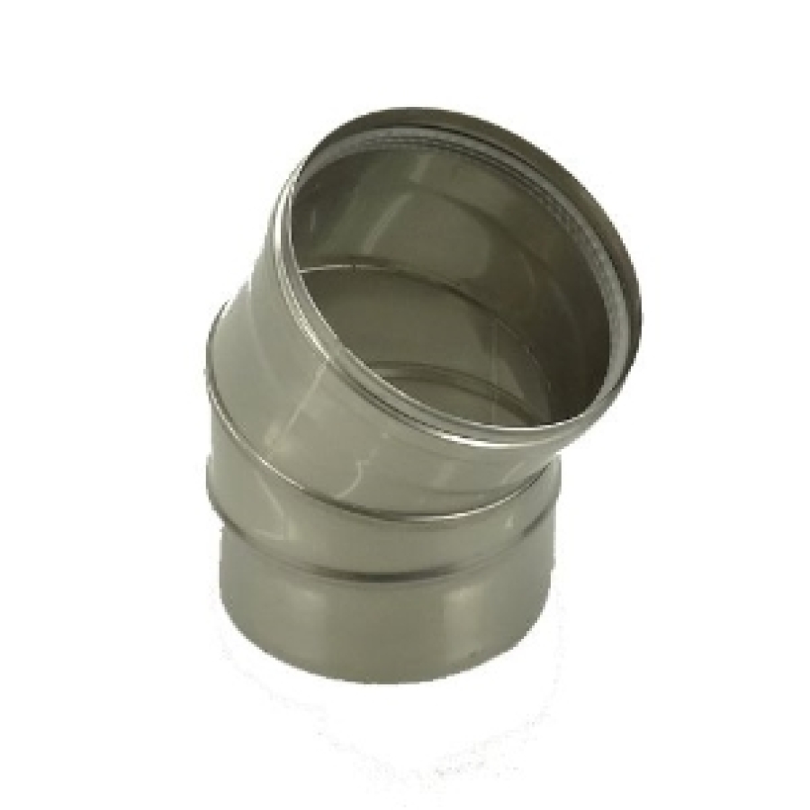 INOX EW 316 + SILICONERING Ø 180 BOCHT 15°