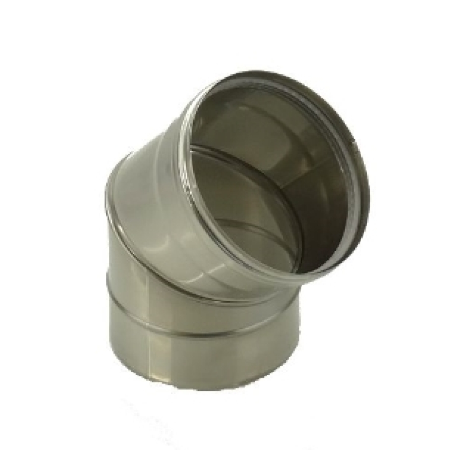 INOX EW 316 + SILICONERING Ø 200 VERST BOCHT 45°
