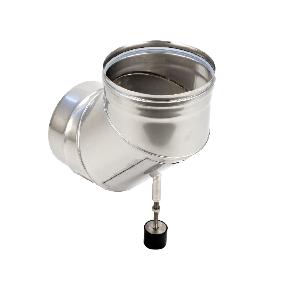 INOX 316 SP COUDE 87° + SUPPORT Ø 200 + JOINT SILI