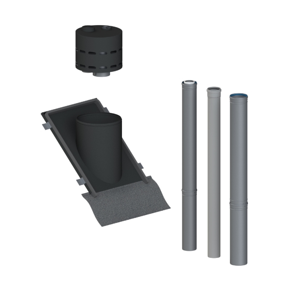 PREFAB ROND ZWART QI 80/125-110-150 26-28°