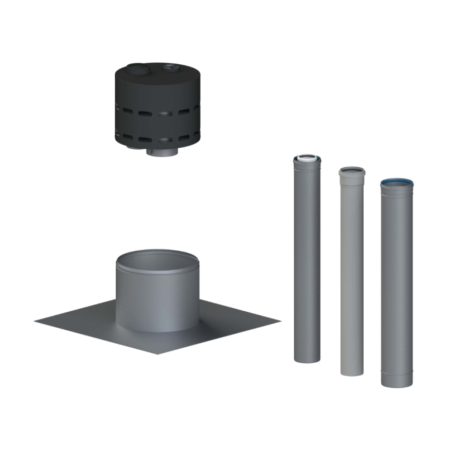 PREFAB ROND ZWART QI 80/125-110-150 0°