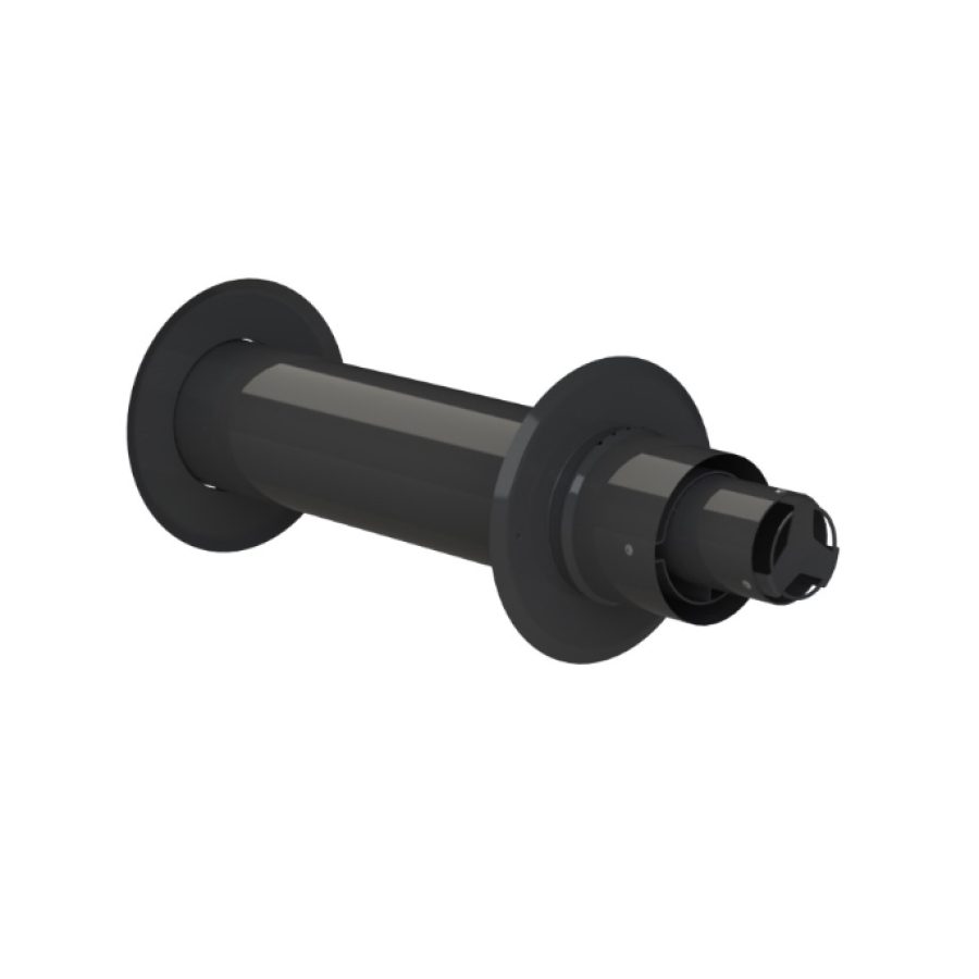 GESL MUURDOORVOER Ø 80/125 ALU/ZWART GALVA