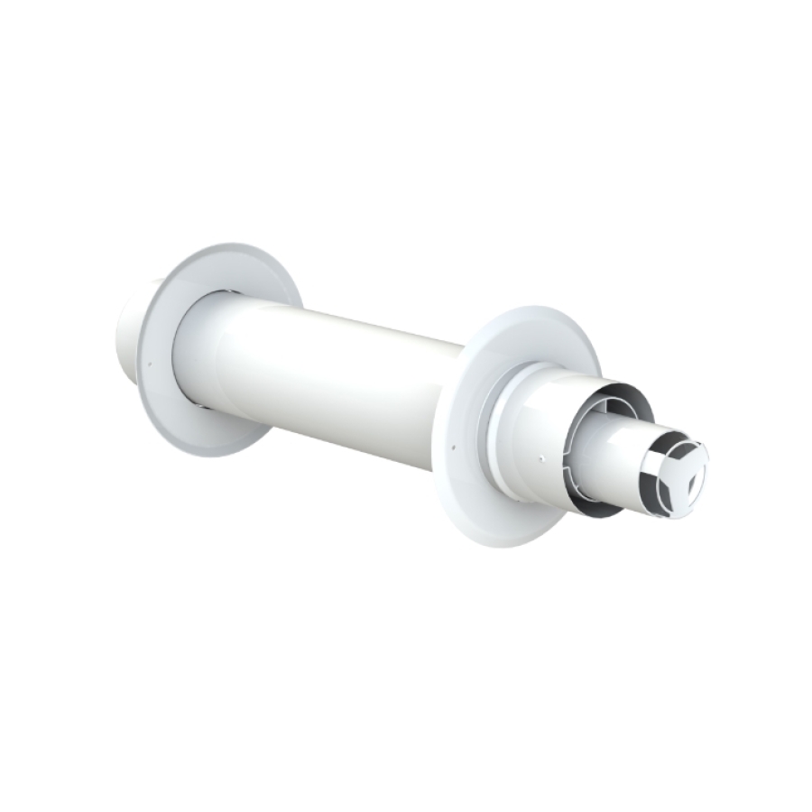 PASSAGE MURAL Ø 80/125 ALU/GALVA BLANC