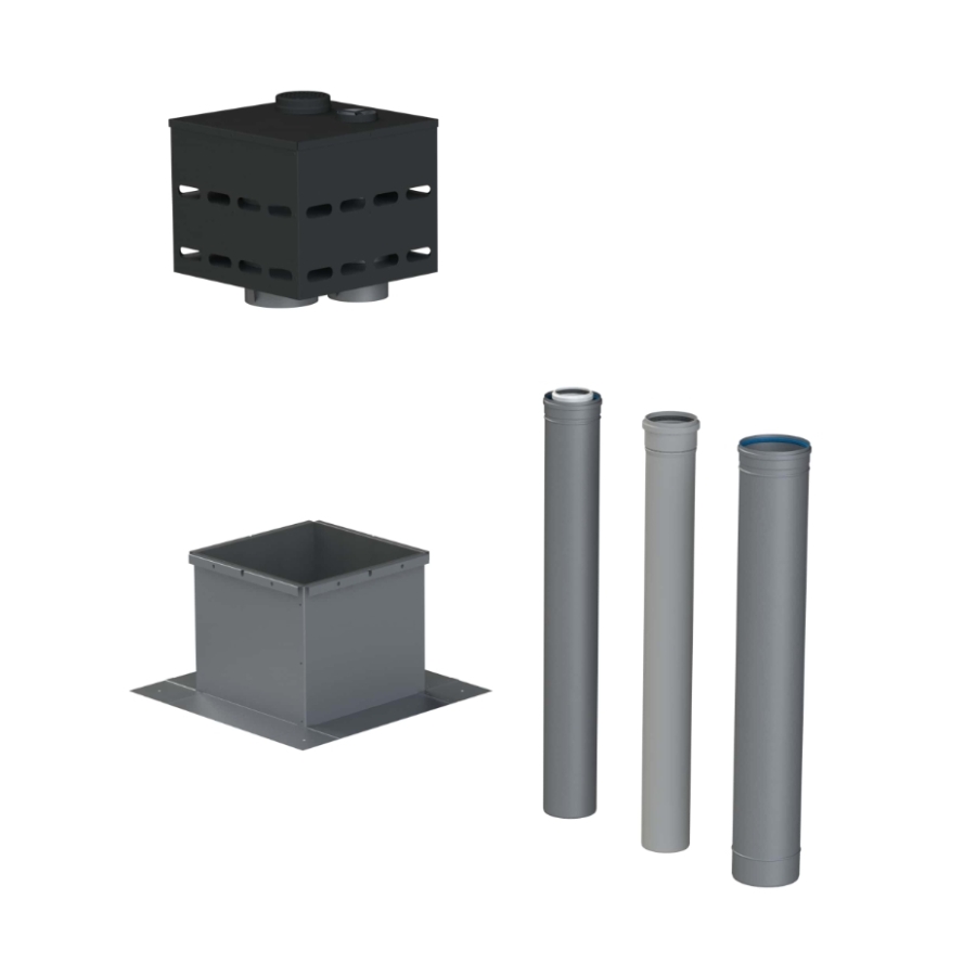 PREFAB VIERKANT ZWART SQ 80/125-110-150 0°