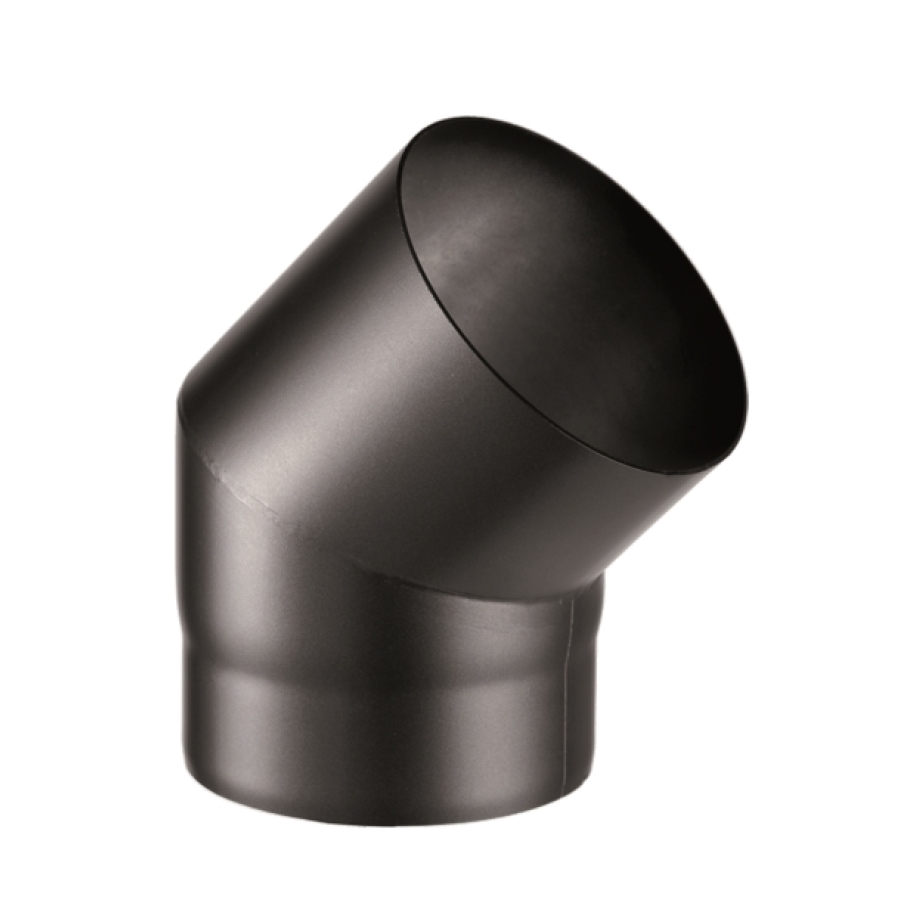 STAAL 2.0 MM MAT ZWART Ø 150 BOCHT 45°