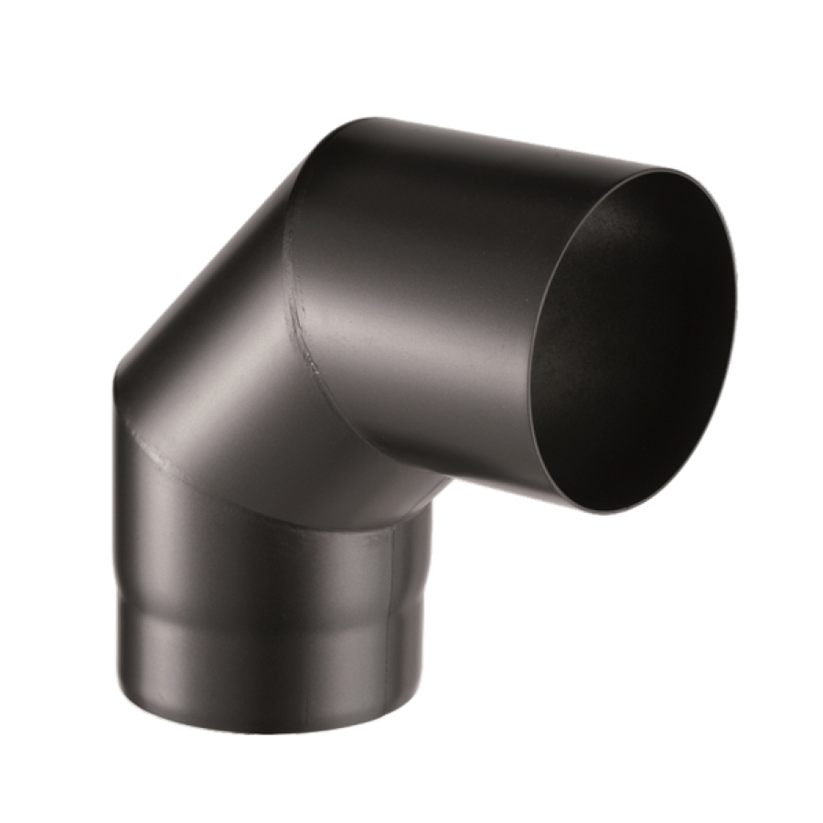 STAAL 2.0 MM MAT ZWART Ø 150 BOCHT 90°
