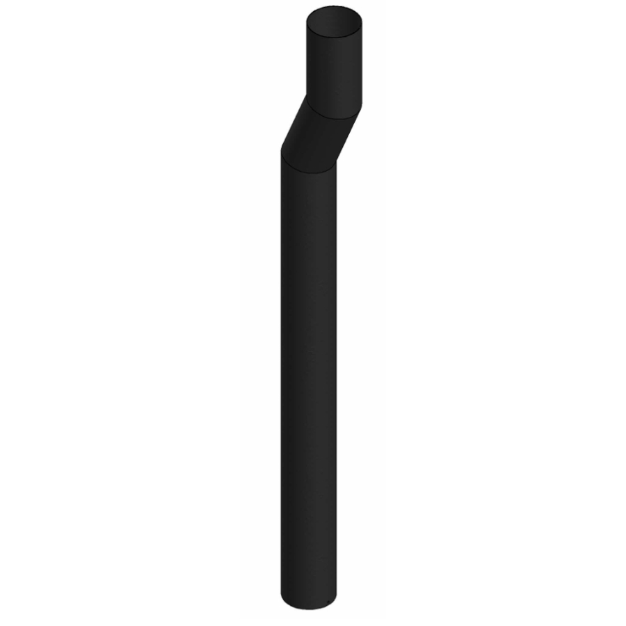 STAAL 2.0 MM MAT ZWART Ø 150 2000MM 45° 100 MM