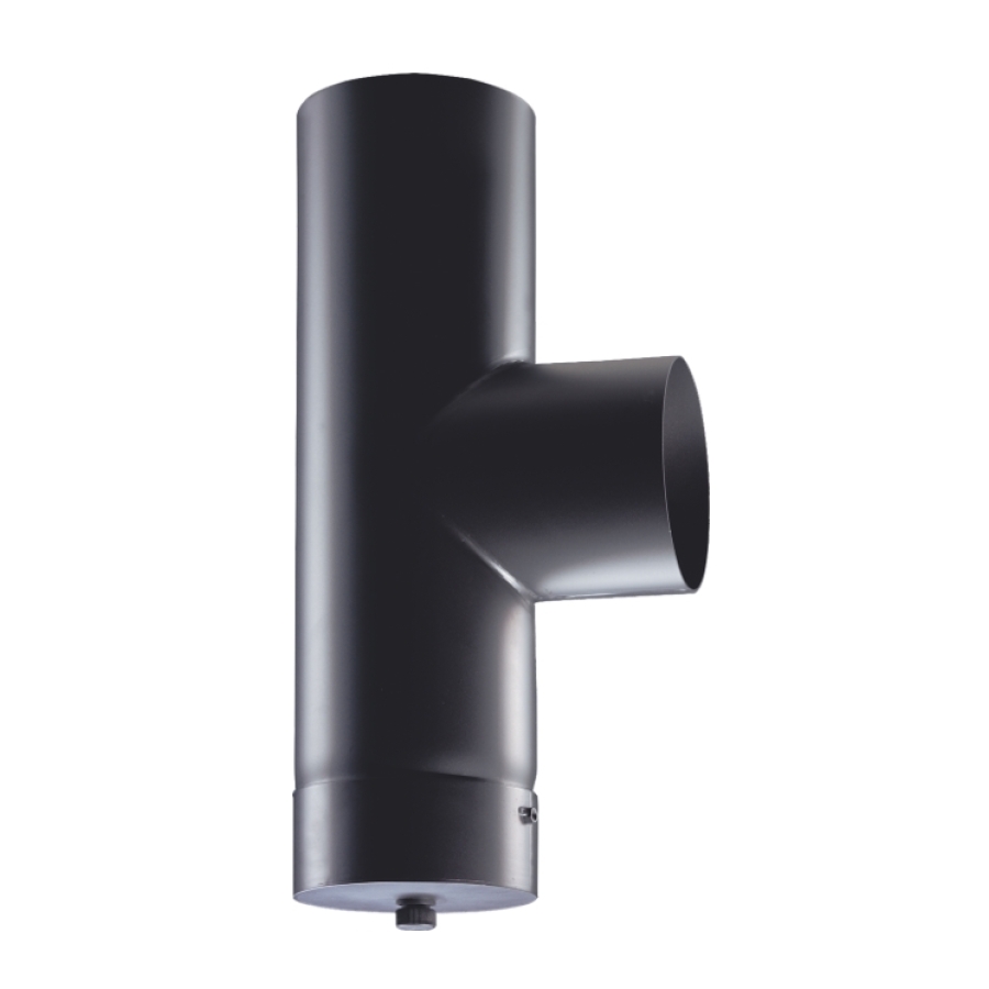 ACIER 2.0 MM NOIR MAT Ø 150 T-90° + TAMPON