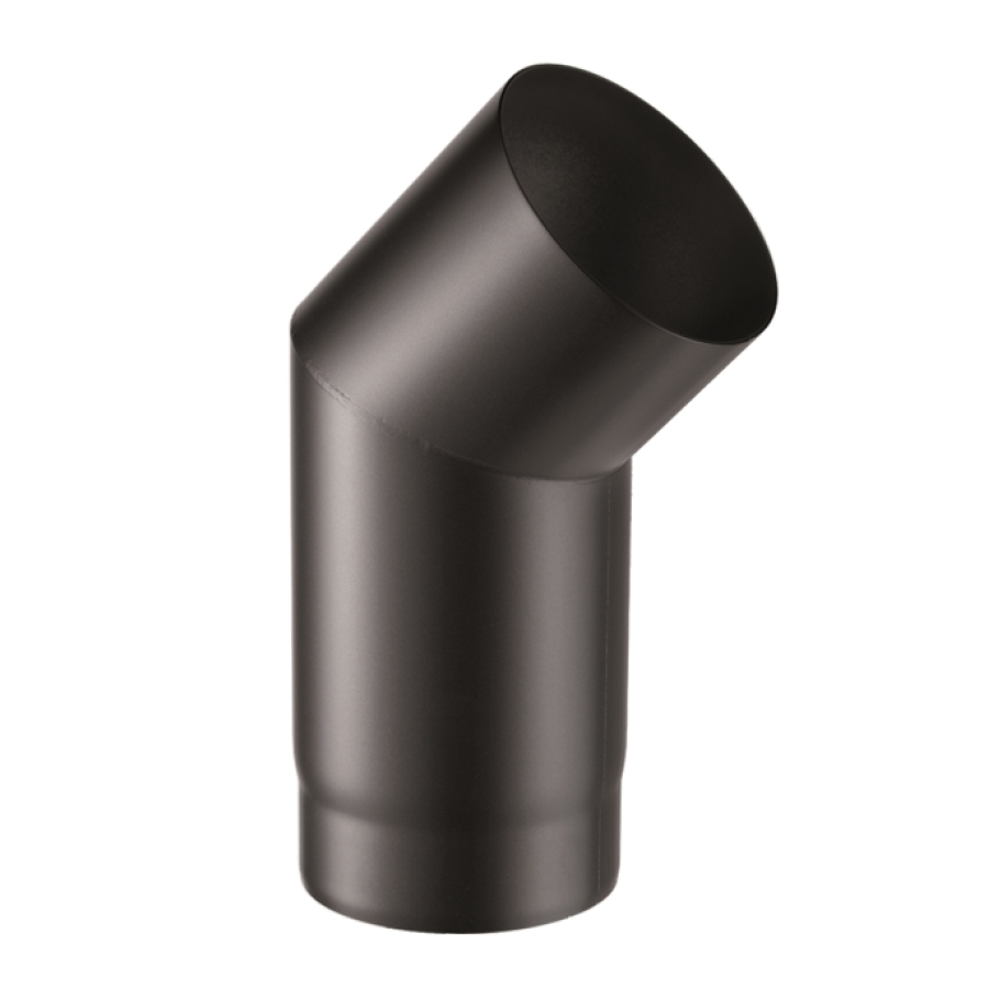 ACIER 2.0 MM NOIR MAT Ø 200 COUDE LONG 45°