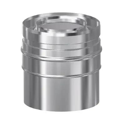 UK+ INOX CONCENTR AANSLUITSTUK 80/130 NAAR 80/125 KK