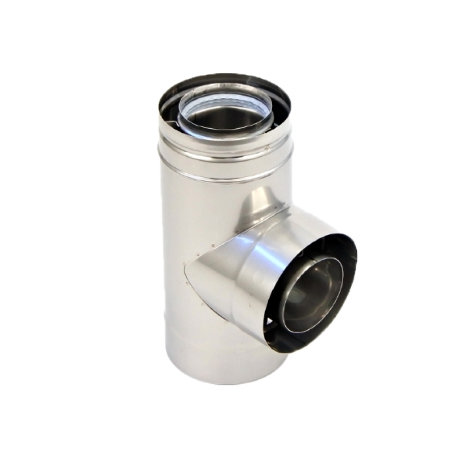 INOX CONCENTRIQUE T 90° 80/125 UK