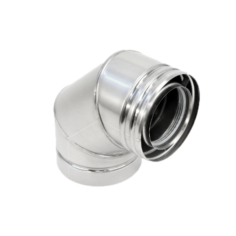 INOX CONCENTRIQUE 90° 100/150 UK