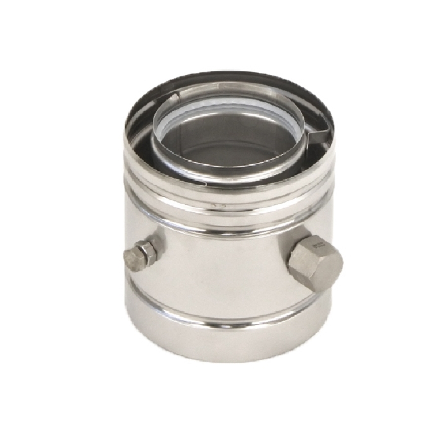 INOX GESL RGA AANSLUITSTUK MET NIPPELS 100/150 UK