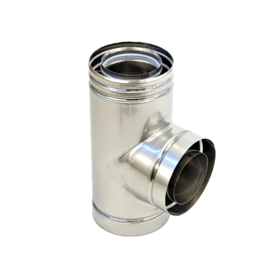 INOX CONCENTRIQUE T 90° 100/150 UK