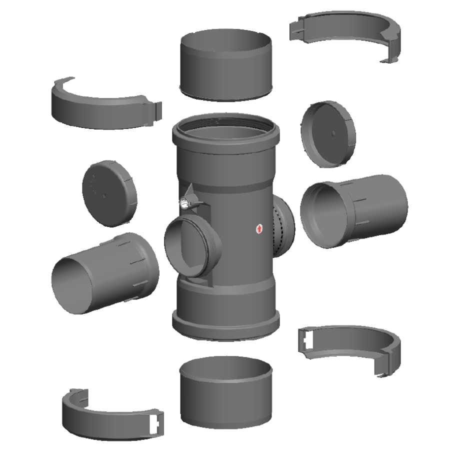 ATEC PP120 Ø 125 RACC FLEX 2 X Ø 80/125 MM 180°