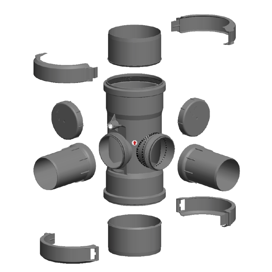 ATEC PP120 Ø 125 RACC FLEX 2 X Ø 80/125 MM 90°