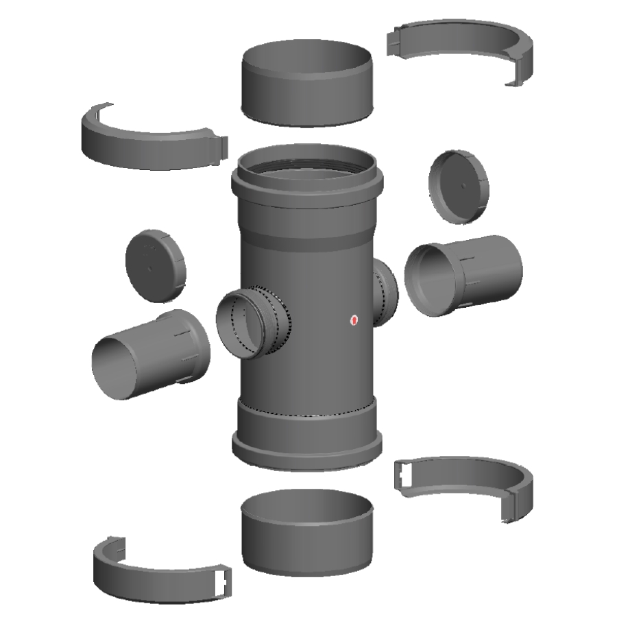 ATEC PP120 Ø 160 RACC FLEX 2 X Ø 80/125 MM 180°