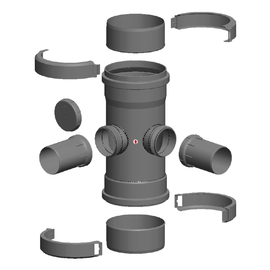 ATEC PP120 Ø 160 RACC FLEX 2 X Ø 80/125 MM 90°