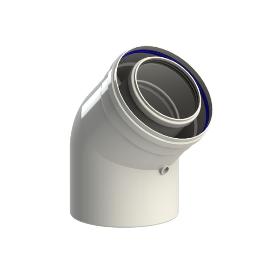 COXDENS PP120/ALU COUDE 45° 100/150