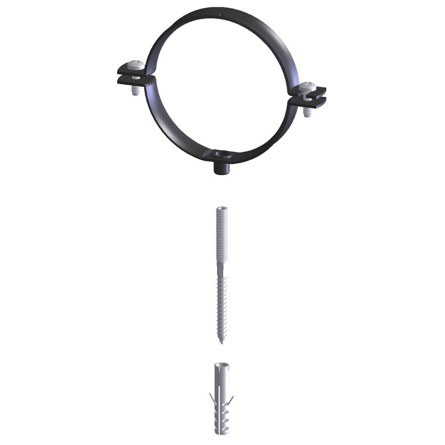 ALU BEUGEL ZWART ENKELWANDIG MET PEN M8 Ø 125