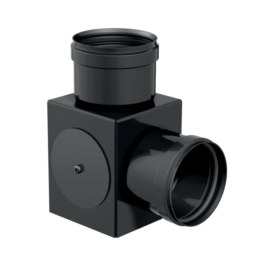 CARBONSTAAL ZWART 1.2 MM T90° + 3 LUIKEN Ø 80