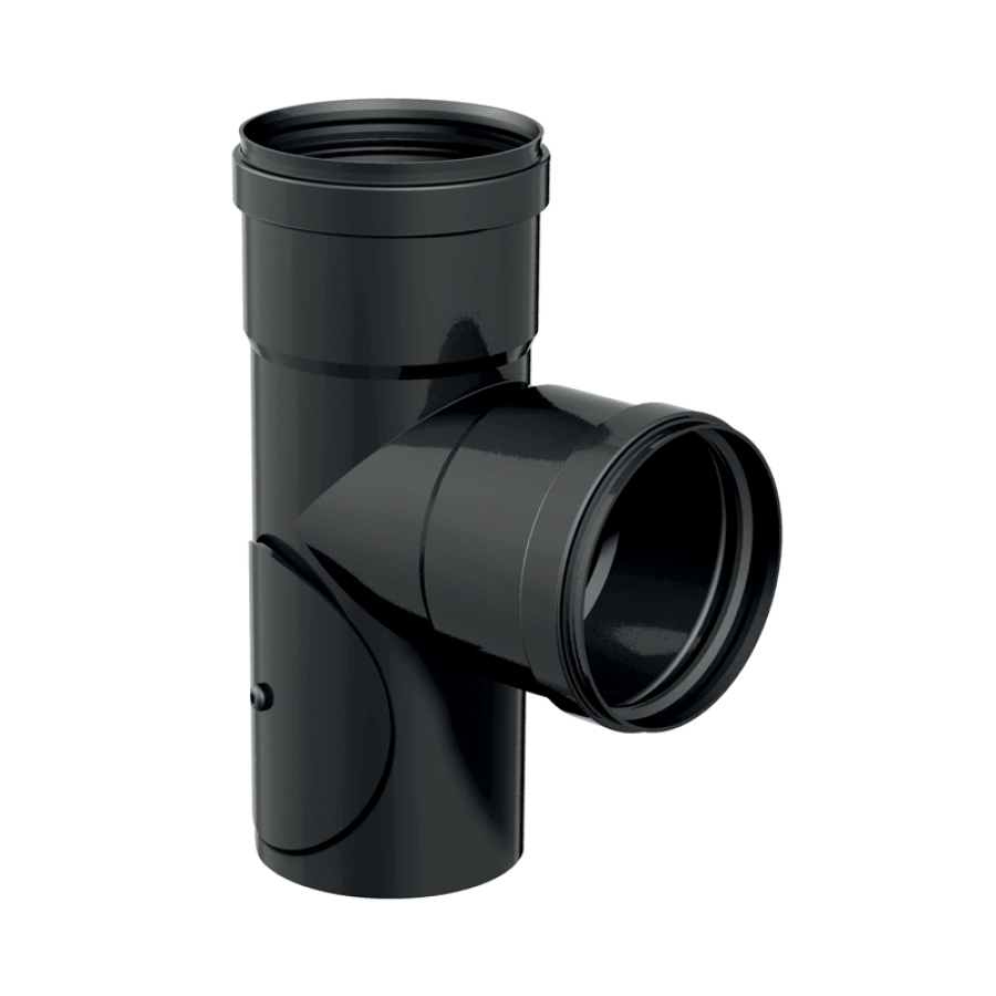 CARBONSTAAL ZWART 1.2 MM T90° + DOP Ø 100