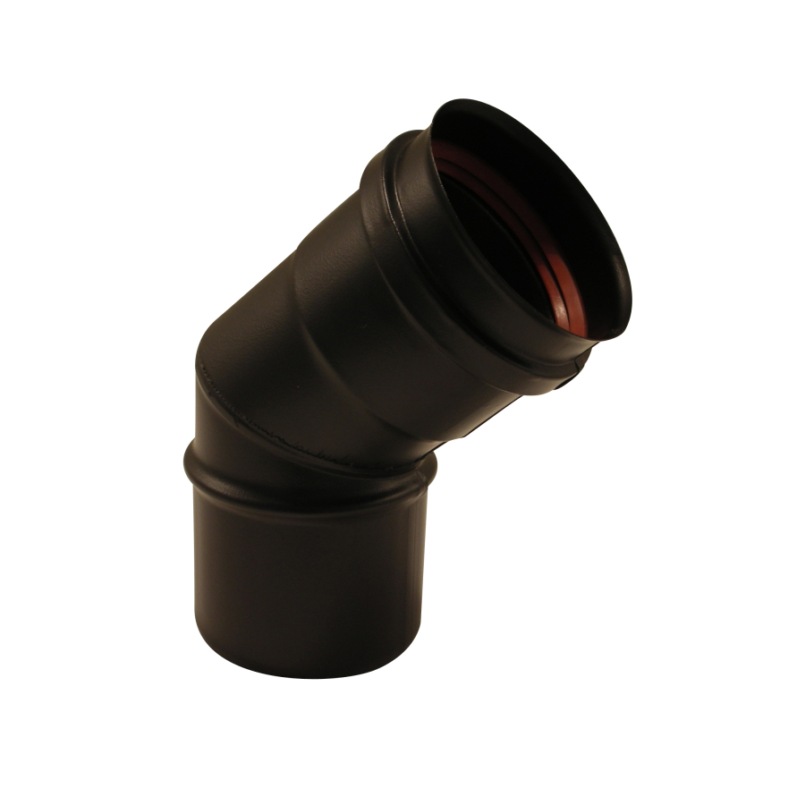 SYST PELLETS NOIR MAT COUDE 45° Ø 80