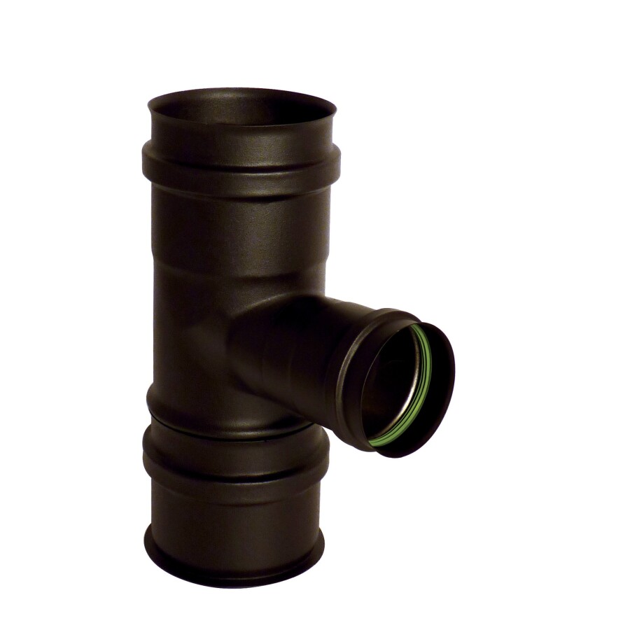 GESL ROOKAFV MAT ZWART Ø 100/80/100 T90° + DOP