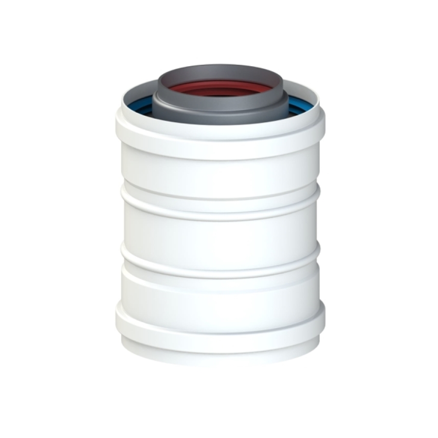 MANCHON CONCENTR ALU/METAL 60/100 FF BLANC