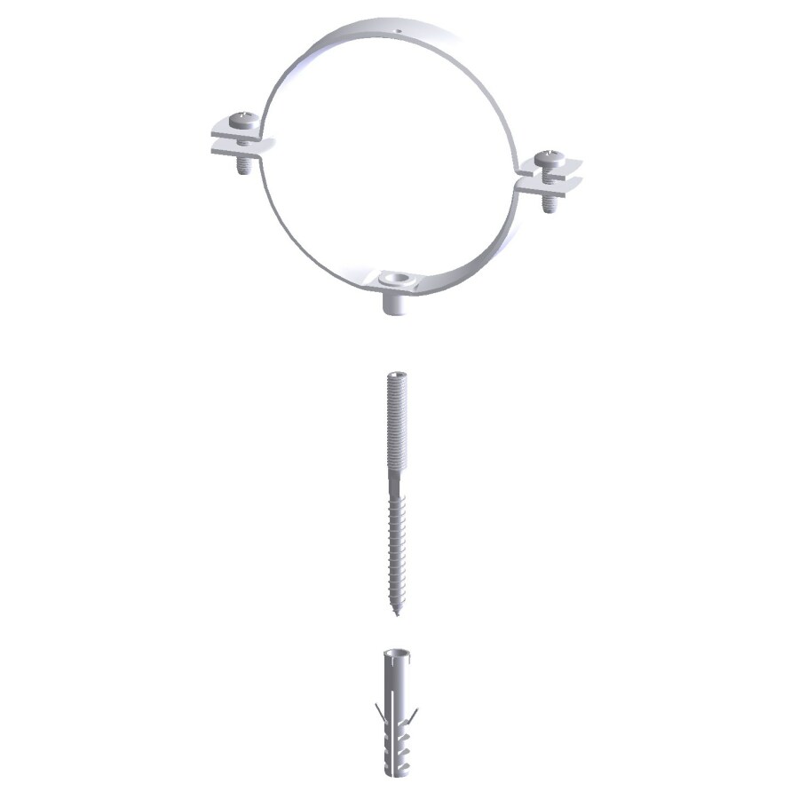 ALU BEUGEL WIT ENKELWANDIG MET PEN M8 Ø 100