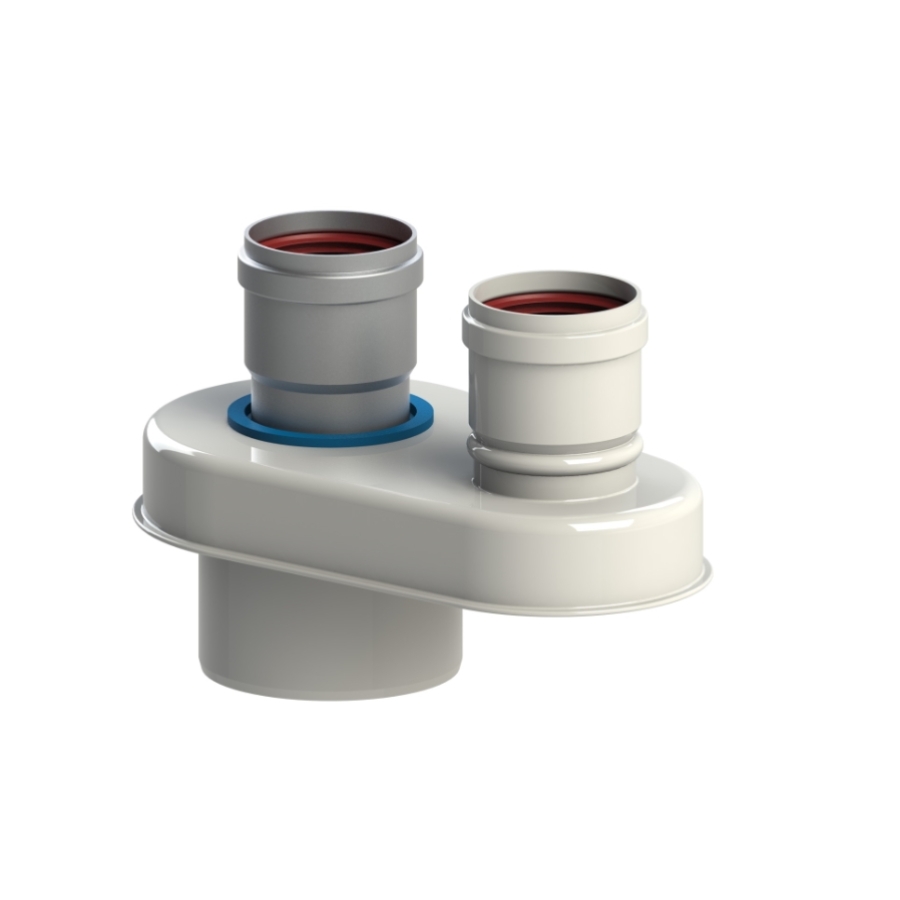 GESL ROOKAFV VAN 80/125 ADAPTER NAAR 80/80