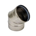 INOX EW 316 + SILICONERING Ø 100 BOCHT 45°