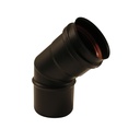 GESL ROOKAFVOER MAT ZWART BOCHT 45° Ø 80