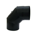 EMAILLE 1.2 MM MAT NOIR Ø 125 90° + TRAPPE